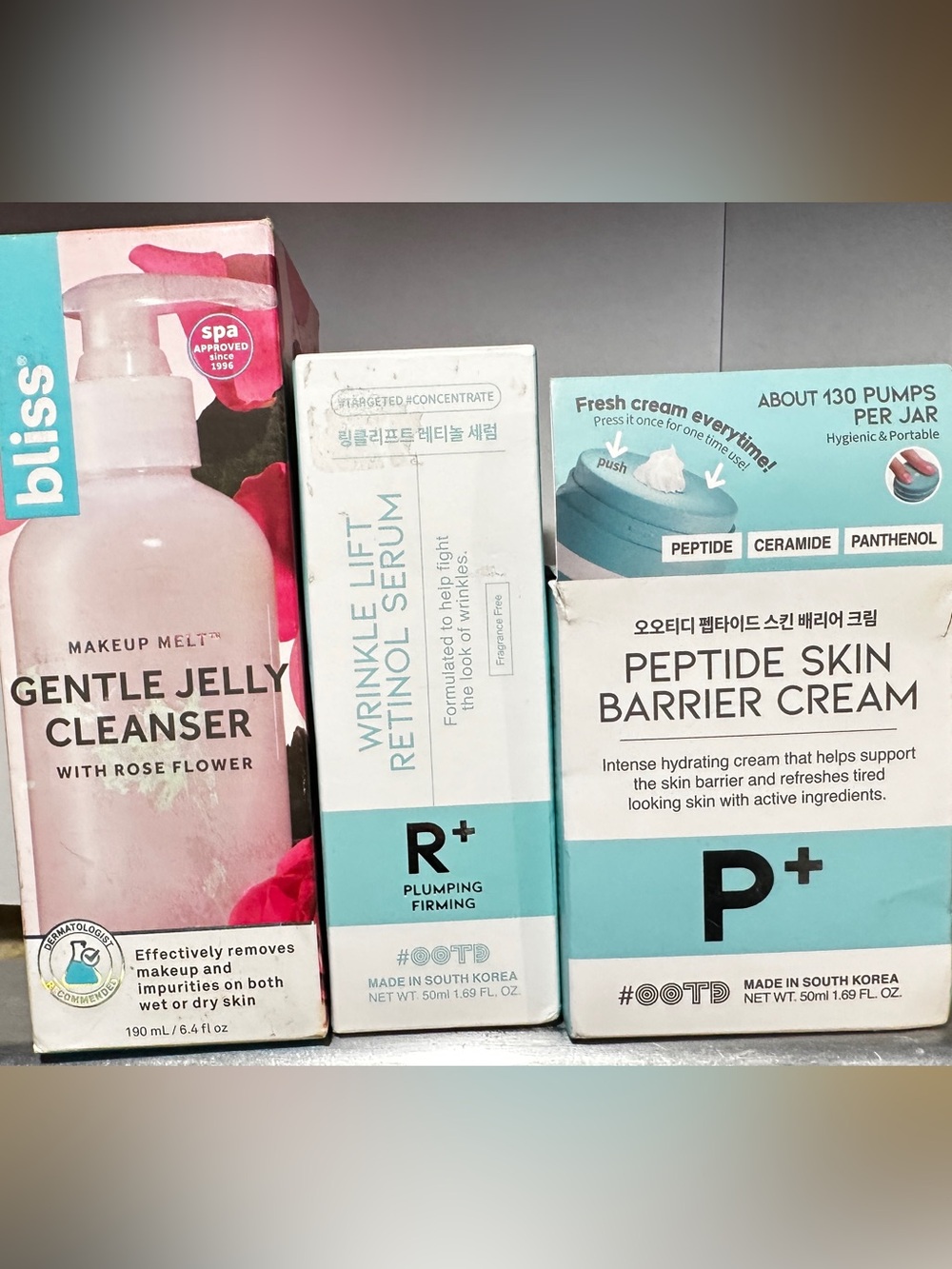 Barrier Peptide cream & Serum & Bliss Gentle Jelly Cleanser — 3 items
